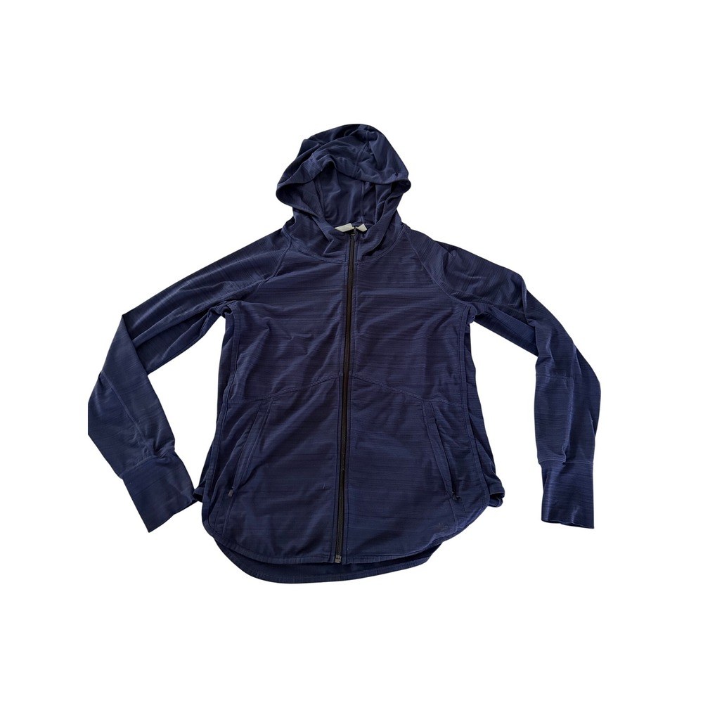 Athleta Womens Navy Blue Space Dye‎ Full Zip Hoodie Thumbhole Jacket Medium